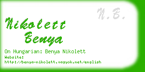 nikolett benya business card